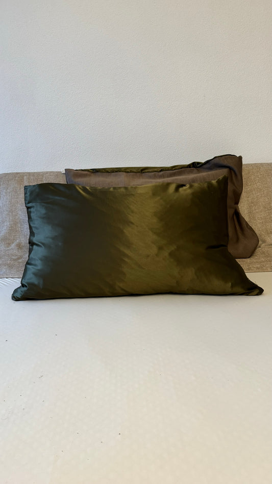 Federa in satin verdone