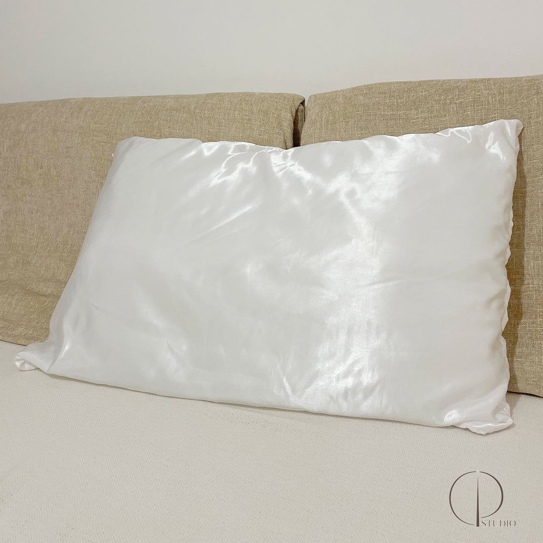 White satin pillowcase